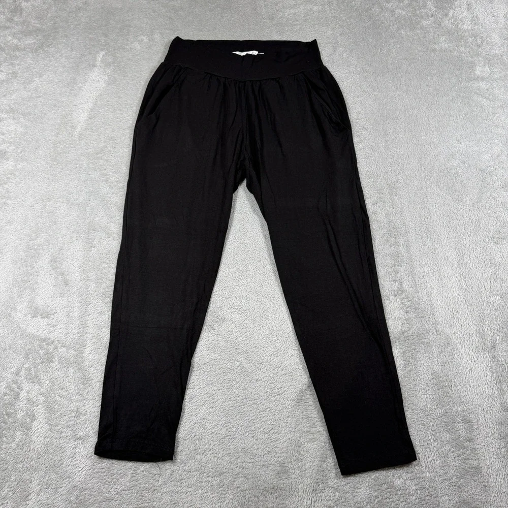 Fighting Eel Jogger Pants Women XS Black Rayon Spandex Stretch Tapered Leg